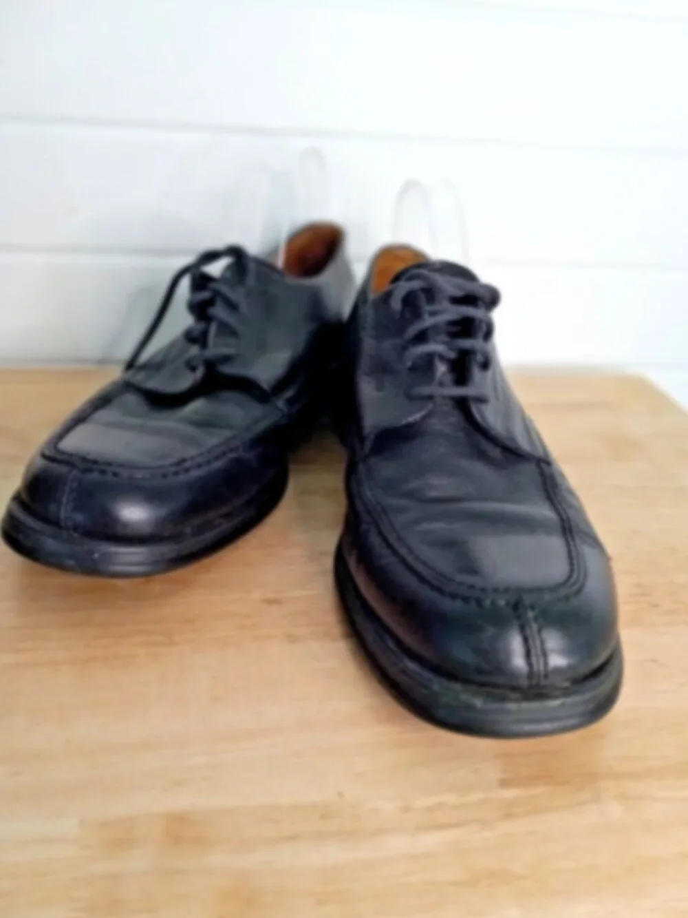 Vineyard Black Leather Apron Toe Oxford Dress Shoes Mens 13D Made in Brazil